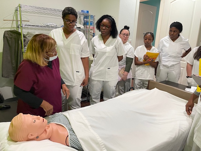 CNA instructor teaching students