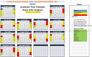 CNA Weekend class schedule